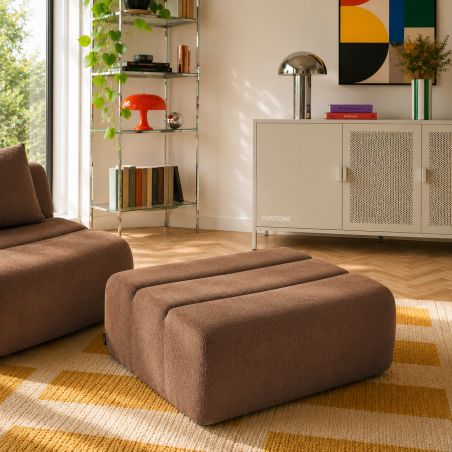 Pouf PANTONE 1 place tissu marron